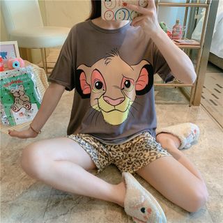 Đồ bộ nữ form bigsize in hình cute dễ thương cộc tay mặc nhà vải thun cotton mùa hè BC3D