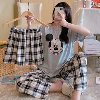 Set đồ bộ nữ mặc nhà mùa hè quần dài in hình dễ thương cute form bigsize phong cách hàn quốc SET3