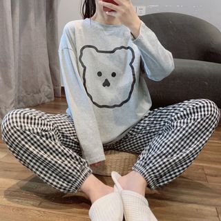 Đồ bộ nữ quần dài mặc ở nhà mùa hè form bigsize chất thun cotton phong cách hàn quốc dễ thương BD01
