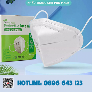 Khẩu trang y tế N95 SHB Pro Mask Người lớn - Không van [hộp 20 cái]