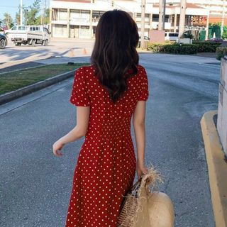 ĐẦM BI ĐỎ THUN SAU