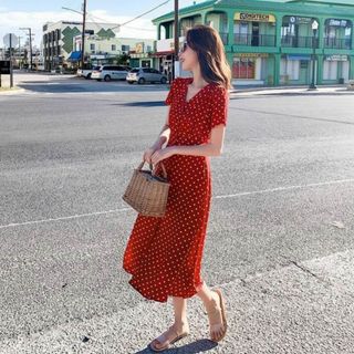 ĐẦM BI ĐỎ THUN SAU