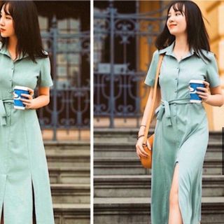 ĐẦM SƠ MI MINT XẺ TÀ