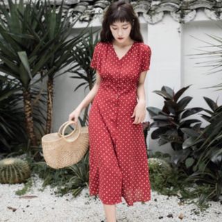 ĐẦM BI ĐỎ BO EO DÁNG DÀI