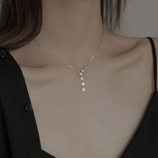 Dây chuyền bạc nữ chuỗi ngôi sao, chất liệu bạc ta cao cấp