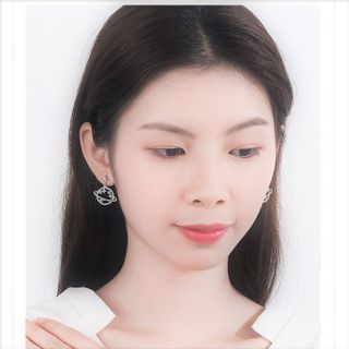 Bông tai bạc hình địa cầu - trang sức bạc ta cao cấp