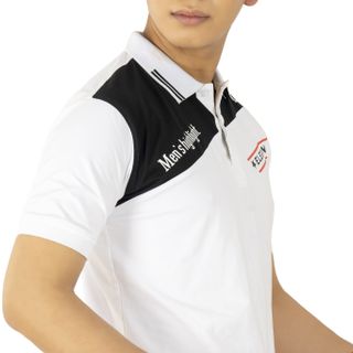 Áo thun nam cổ trụ phối xéo 2 màu - vải Cotton 100% thoáng mát - Size 45 đến 85Kg