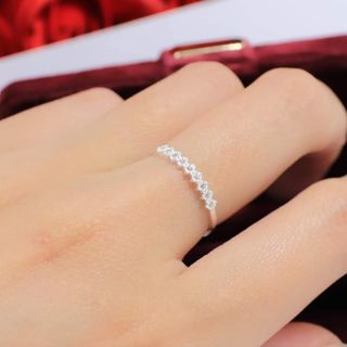 Nhẫn nữ bạc ta cao cấp 1 hàng đá