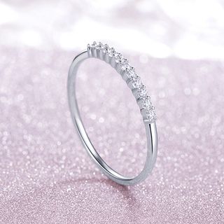 Nhẫn nữ bạc ta cao cấp 1 hàng đá
