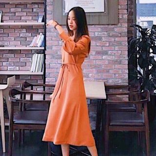 ĐẦM CAM TAY DÀI CỔ ĐIỂN