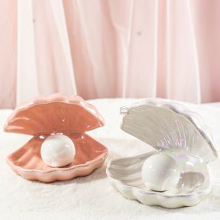 Đèn ngủ để bàn hình ngọc trai đèn màu vàng ấm trang trí