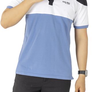 Áo thun nam cổ trụ phối 3 màu - vải thun Cotton 100% mềm mịn - đủ size 45 đến 85Kg
