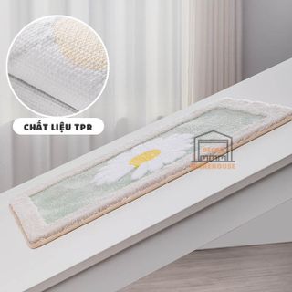 Thảm lông hoa cúc siêu mịn 45x65cm chống trượt trang trí phòng tắm, phòng ngủ