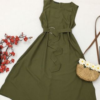 ĐẦM SUÔNG KÈM BELT 2 MÀU