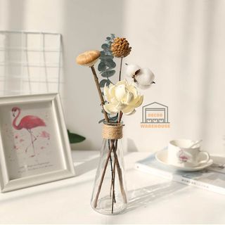 Set bông hoa và cành lá bạch đàn khô