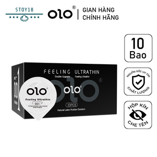[Chính hãng] Bao cao su OLO siêu mỏng 0,01mm màu đen hộp 10 cái