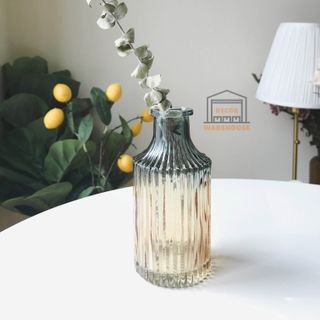 Lọ cắm bông hoa bình hoa thủy tinh màu trà Ombre