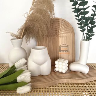 Lọ cắm bông hoa bình hoa trừu tượng thạch cao