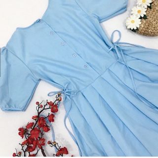 ĐẦM BLUE TÙNG XÒE XẾP LI 2 MÀU