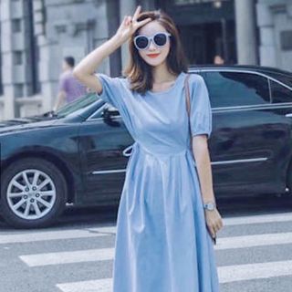 ĐẦM BLUE TÙNG XÒE XẾP LI 2 MÀU