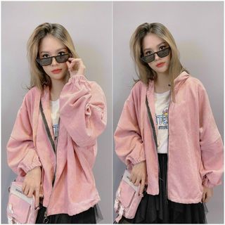 Áo khoác nhung trơn cánh dơi cute