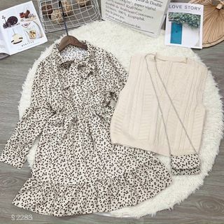 Set len 3 món cột nơ hàng Qc dày xịn đẹp xĩu xĩu . Gồm : đầm , áo len ,túi có thể mặc cả set hoặc mix riêng đều xinh luôn