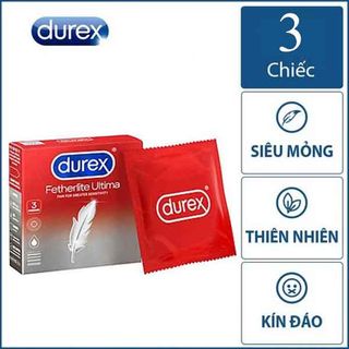 [nhập khẩu Thái Lan có giấy tờ] Bao cao su Durex Fether Ultima siêu mỏng hộp 3 cái