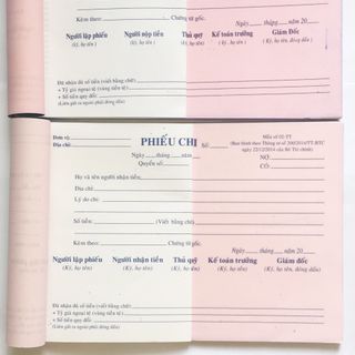 Phiếu Thu, Phiếu Chi 2 liên