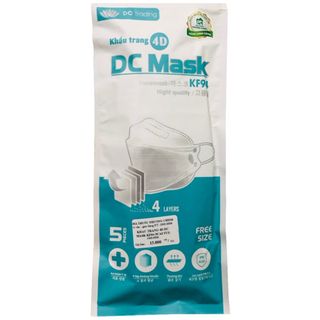 Khẩu trang 4D DC Mask KF94 lọc bụi mịn, kháng khuẩn 4 lớp com bo 10 cái giá sỉ