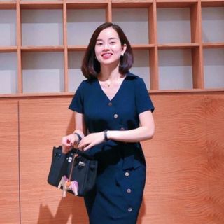ĐẦM XANH ĐEN NÚT XÉO
