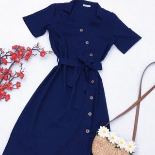 ĐẦM XANH ĐEN NÚT XÉO