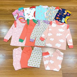 Bộ cotton xuất Hàn dài tay Bé gái 3-7y