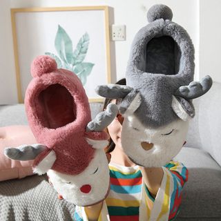 Dép bông tuần lộc cute. Dép bông đế cao su siêu mềm (hàng sẵn)