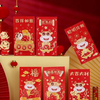 Bao lixi 2022 họa tiết sinh động - set/6cai