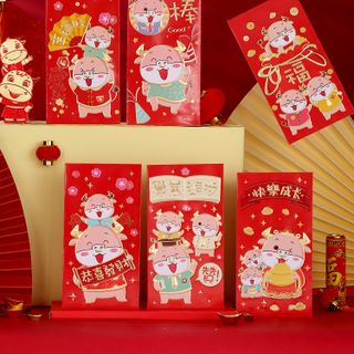Bao lixi 2022 họa tiết sinh động - set/6cai