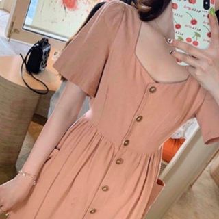 ĐẦM SUÔNG NÚT TRƯỚC 2 TÚI 2 MÀU