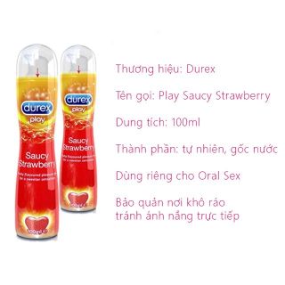 [Chính hãng Thái Lan] Gel bôi trơn hương dâu Durex Saucy Strawberry 100ml