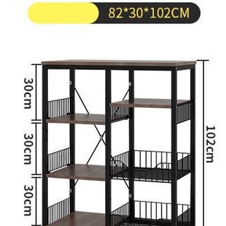 Kệ lò vi sóng gỗ 4 Tầng kèm giỏ - Kệ bếp 4 Tầng