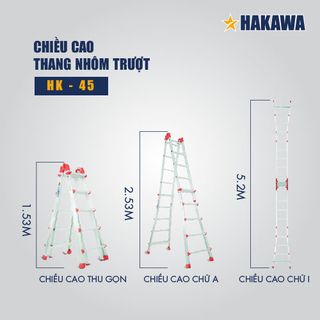 Thang Nhôm Trượt Chữ A HAKAWA HK-45 (NEW)