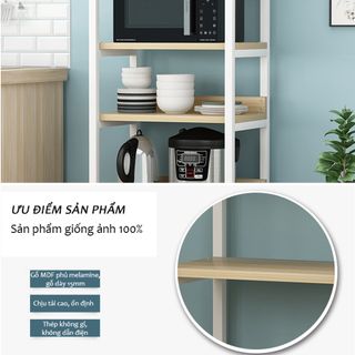 Kệ lò vi sóng 4 tầng - Trắng/Đen