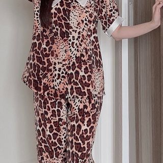 Đồ bộ nữ mặc nhà pijama cổ nhọn 2lá (Dài Cộc)