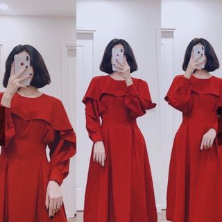 ĐẦM TAY DÀI BÈO 2 MÀU