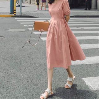ĐẦM TÙNG BÈO XẾP LI NÚT SAU 2 MÀU