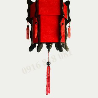 Đèn lồng Hội An khung gỗ - kiểu lục giác - vải lụa - size 40 cm chuyên dùng trang trí