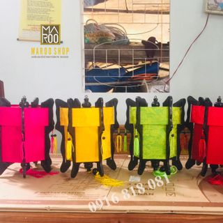 Đèn lồng Hội An khung gỗ - kiểu lục giác - vải lụa - size 40 cm chuyên dùng trang trí