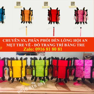 Đèn lồng Hội An khung gỗ - kiểu lục giác - vải lụa - size 40 cm chuyên dùng trang trí giá sỉ