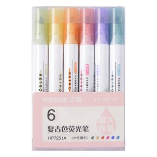 Bộ bút dạ quang 6 màu xinh xắn tiện dụng, bút đánh dấu bút nhớ