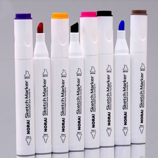 Bút Màu Marker Hai Đầu Nora Cao Cấp (Hộp nhựa)
