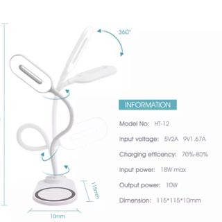 Đèn Bàn Cảm Ứng 3 Mức Sáng Bảo Vệ Mắt Kiêm Sạc Không Dây Đa Năng WCT-T1 - Bảo hành 6 tháng