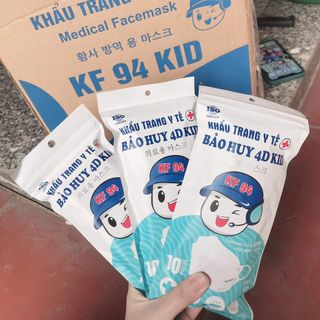 Khẩu trang KF94 4D Hàn Quốc trẻ em dày dặn, ôm sát mặt, 1 thùng 300 cái